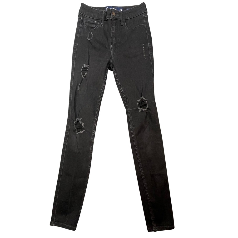 Hollister Black Distressed High Rise Super Skinny Jeans Womens 00S